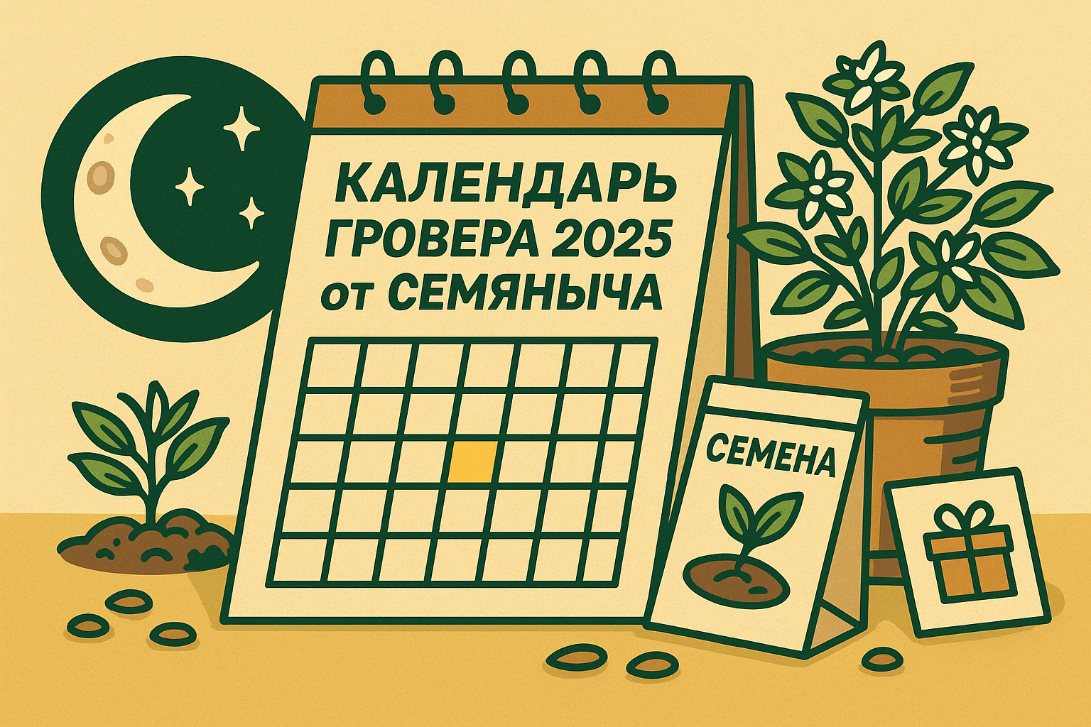 Календарь гровера 2025 от Семяныча в подарок к заказу