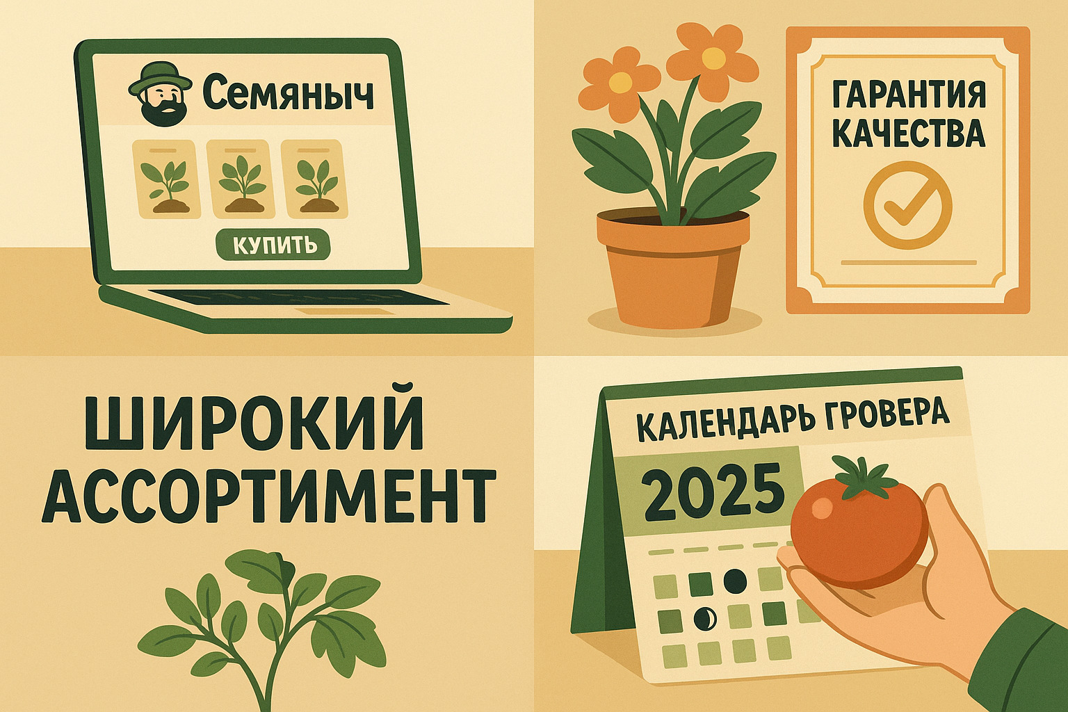Календарь гровера 2025 от Семяныча в подарок к заказу